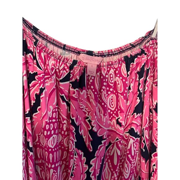 Lilly Pulitzer Lana Off-The-Shoulder Romper Coco Safari Pineapples Women's Size - Picture 4 of 6